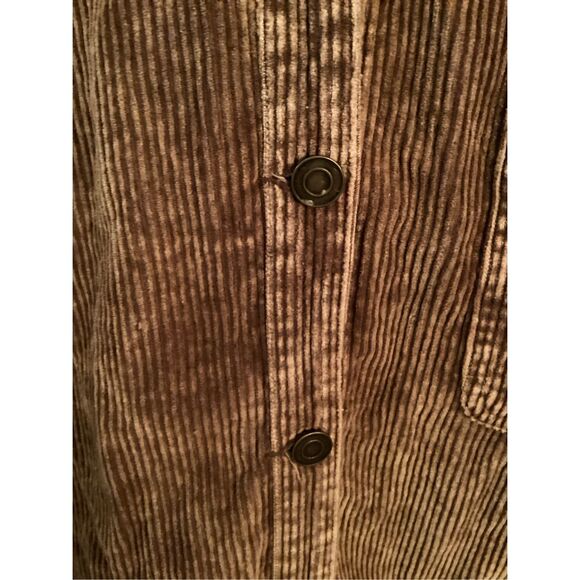 La Miel Corduroy Jacket Shacket Sz L Frayed Hem Coffee - Picture 4 of 9